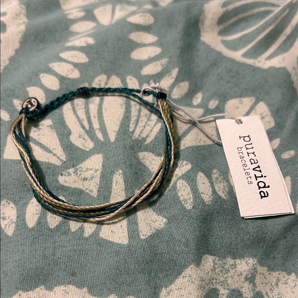 Pura Vida Teal and Beige Bracelet